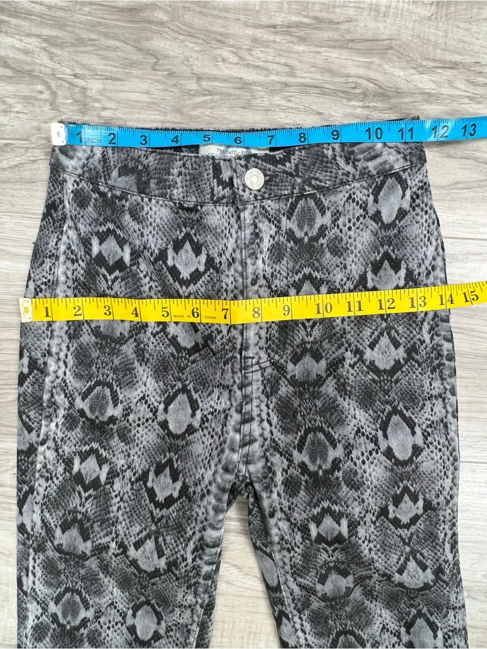 We The Free Free People Just Float On Snake Print Flare Bell Bottom Jeans